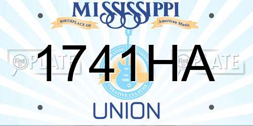 1741HA Mississippi License Plate