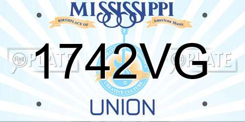 1742VG Mississippi License Plate