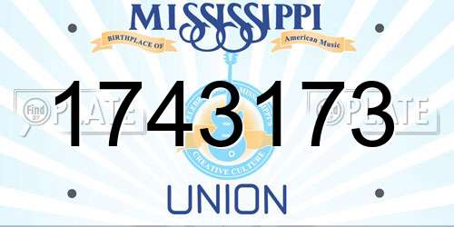 1743173 Mississippi License Plate