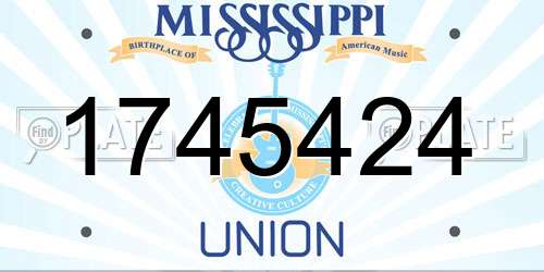 1745424 Mississippi License Plate