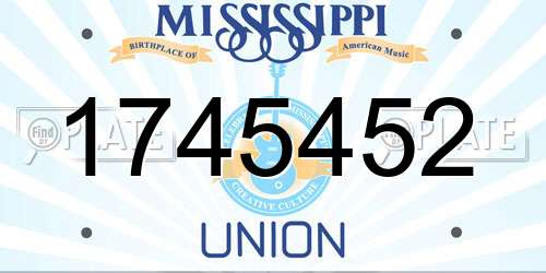 1745452 Mississippi License Plate