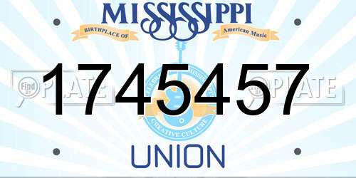 1745457 Mississippi License Plate