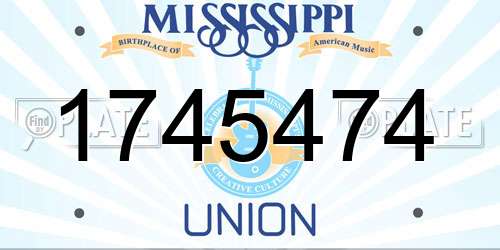 1745474 Mississippi License Plate