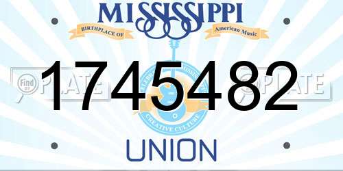 1745482 Mississippi License Plate