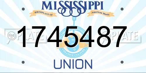 1745487 Mississippi License Plate