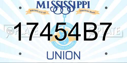 17454B7 Mississippi License Plate