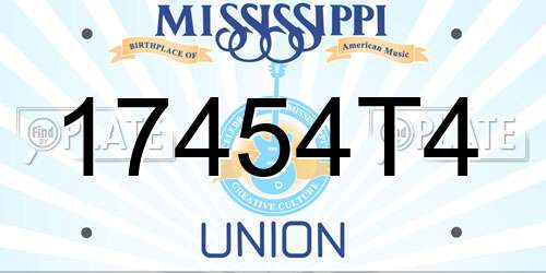 17454T4 Mississippi License Plate