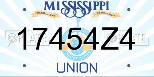 17454Z4 Mississippi License Plate
