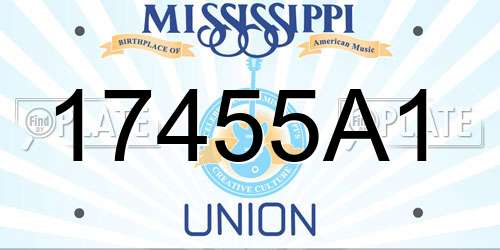 17455A1 Mississippi License Plate