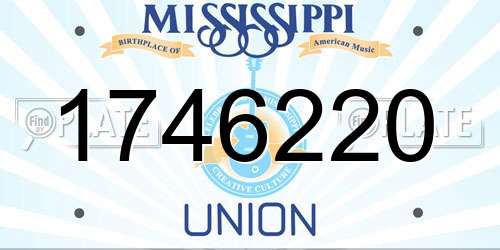 1746220 Mississippi License Plate