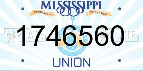 1746560 Mississippi License Plate