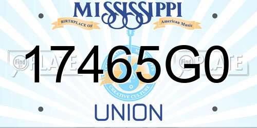 17465G0 Mississippi License Plate