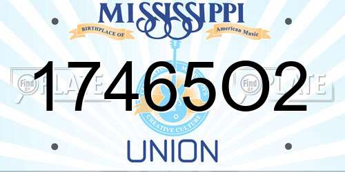 17465O2 Mississippi License Plate