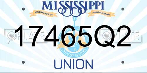 17465Q2 Mississippi License Plate