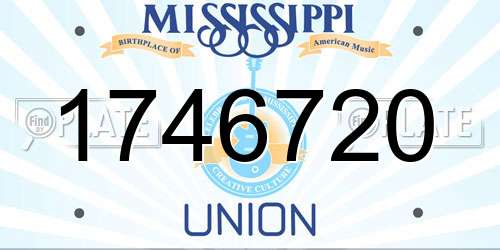 1746720 Mississippi License Plate
