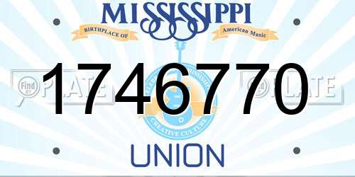 1746770 Mississippi License Plate