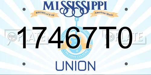 17467T0 Mississippi License Plate