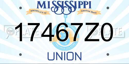 17467Z0 Mississippi License Plate