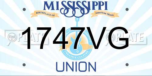 1747VG Mississippi License Plate