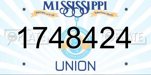 1748424 Mississippi License Plate