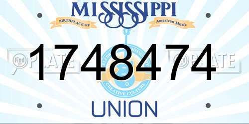 1748474 Mississippi License Plate