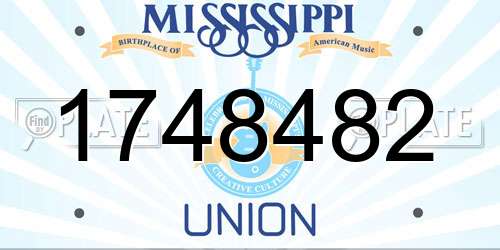 1748482 Mississippi License Plate