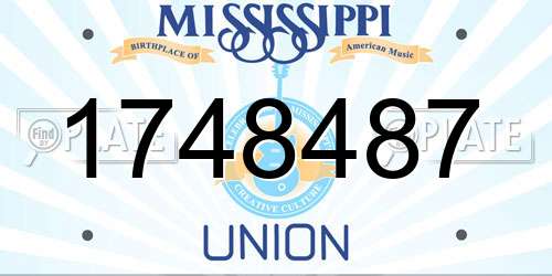 1748487 Mississippi License Plate