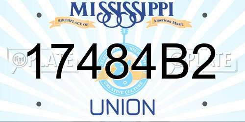 17484B2 Mississippi License Plate