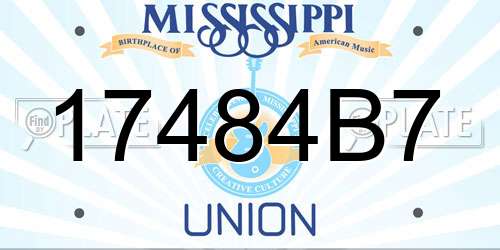 17484B7 Mississippi License Plate