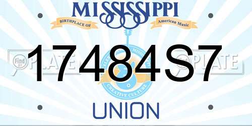 17484S7 Mississippi License Plate