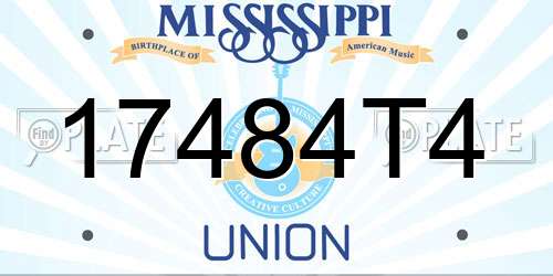 17484T4 Mississippi License Plate