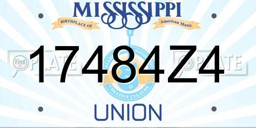 17484Z4 Mississippi License Plate
