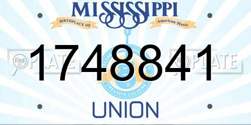 1748841 Mississippi License Plate