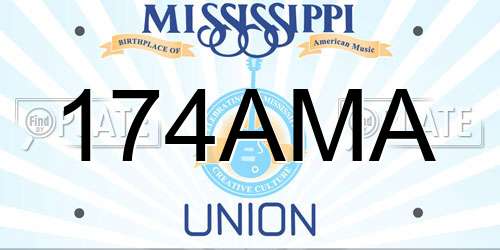 174AMA Mississippi License Plate