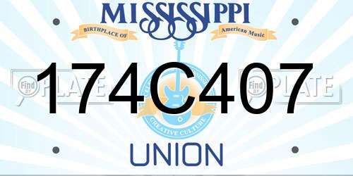 174C407 Mississippi License Plate
