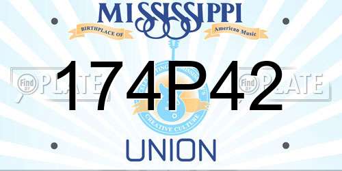 174P42 Mississippi License Plate