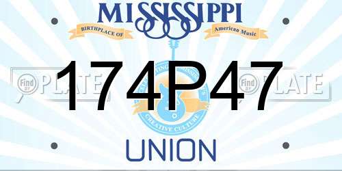 174P47 Mississippi License Plate