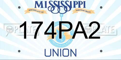 174PA2 Mississippi License Plate