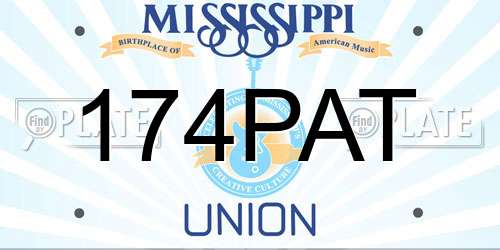 174PAT Mississippi License Plate