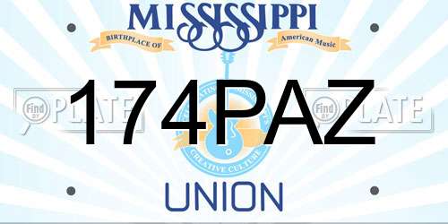 174PAZ Mississippi License Plate
