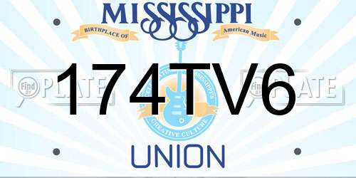 174TV6 Mississippi License Plate