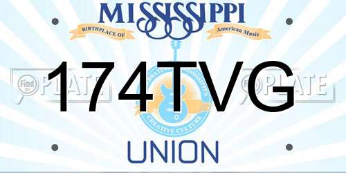174TVG Mississippi License Plate