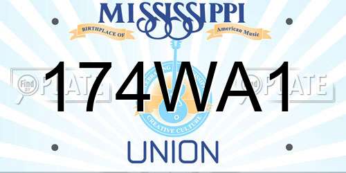 174WA1 Mississippi License Plate