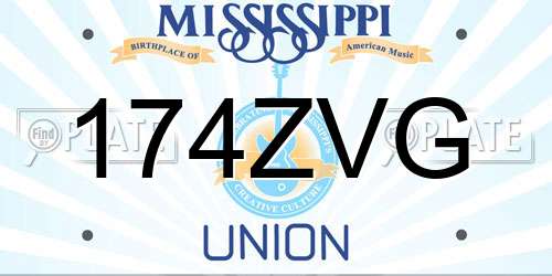 174ZVG Mississippi License Plate