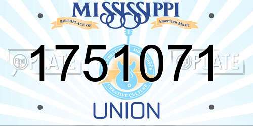 1751071 Mississippi License Plate