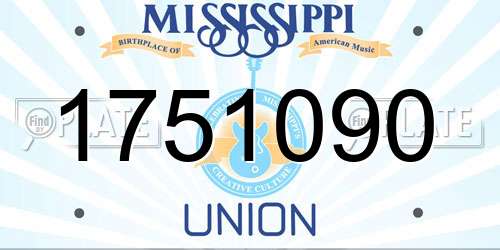 1751090 Mississippi License Plate