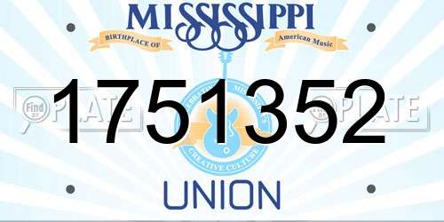 1751352 Mississippi License Plate