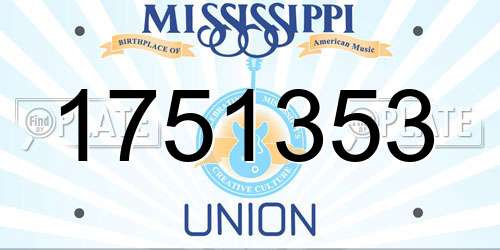 1751353 Mississippi License Plate