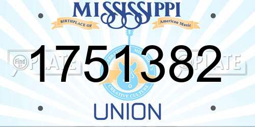1751382 Mississippi License Plate