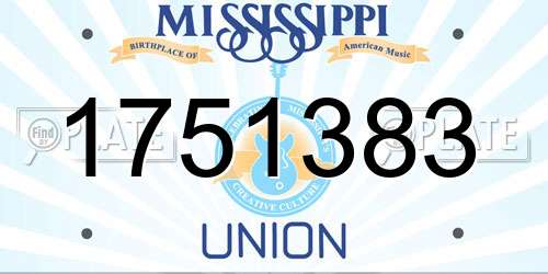 1751383 Mississippi License Plate